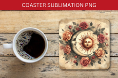 square coaster - boho sun and moon Product Image 1