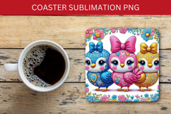 square coaster - floral chickens Product Image 1