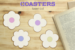 Cute flower coaster laser cut, Wooden coaster Product Image 1
