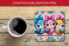 square coaster - floral chickens Product Image 1