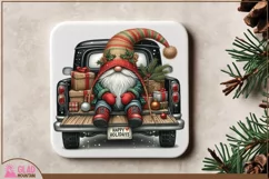 Christmas Gnome vintage truck, Happy Holidays Gnome truck Product Image 4