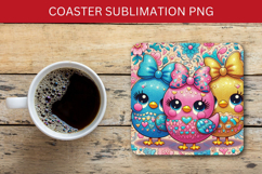 square coaster - floral chickens Product Image 1