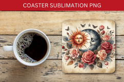 square coaster - boho sun and moon Product Image 1