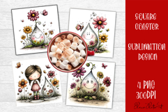 Summer flowers Coaster Design |butterfly Floral png Product Image 1