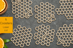 Honey comb coasters svg, Kitchen decor laser cut Product Image 1