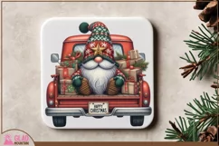 Happy Christmas Gnome truck, Christmas Gnome vintage truck Product Image 5