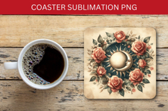square coaster - boho sun and moon Product Image 1