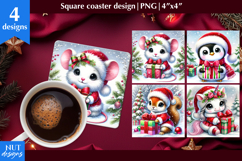 Christmas coaster Christmas Animal Coaster Baby animals Product Image 1