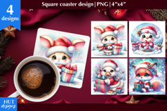 Christmas coaster Christmas Animal Coaster Baby animals Product Image 1