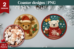 Christmas coaster Crochet Christmas Woodland baby animals Product Image 1