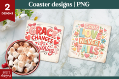 Christian quotes Coaster sublimation Inspirational faith Product Image 1