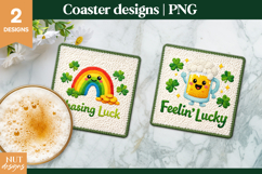 St Patricks day coaster Patrick day quote Latch hook yarn Product Image 1