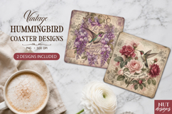 Vintage Hummingbird Coaster Summer coaster Uplifting quotes Product Image 1