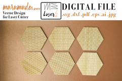 Coaster Deco Hexagon Vector File for Laser Cutter. Product Image 1