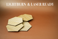 Coaster Deco Hexagon Vector File for Laser Cutter. Product Image 4