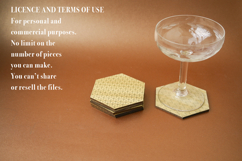 Coaster Deco Hexagon Vector File for Laser Cutter. Product Image 5