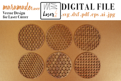 Coaster Geometric Vector File for Laser Cut - 6 Variations Product Image 1
