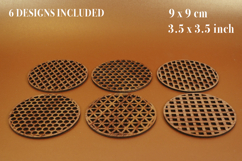 Coaster Geometric Vector File for Laser Cut - 6 Variations Product Image 3