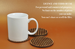 Coaster Geometric Vector File for Laser Cut - 6 Variations Product Image 5