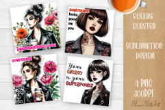 Square coaster Sublimation, GIRL and Motivational quotes Product Image 1