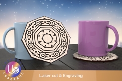 Coaster for Laser Cut | Mandala Pattern SVG CDR DXF Product Image 1