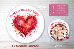 Mothers day round coaster sublimation png Car coaster png Product Image 1