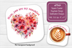 Mothers day square coaster sublimation png coaster design Product Image 1