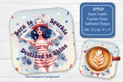 American Patriotic 4th of July square coaster sublimation Product Image 1