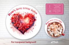 Mothers day round coaster sublimation png Car coaster png Product Image 1