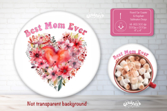 Mothers day round coaster sublimation png Car coaster png Product Image 1