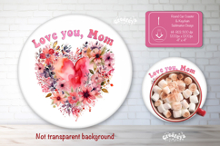 Mothers day round coaster sublimation png Car coaster png Product Image 1