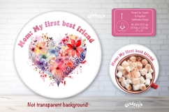 Mothers day round coaster sublimation png Car coaster png Product Image 1
