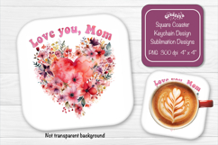 Mothers day square coaster sublimation png coaster design Product Image 1