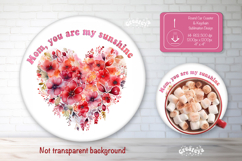 Mothers day round coaster sublimation png Car coaster png Product Image 1
