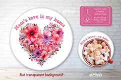 Mothers day round coaster sublimation png Car coaster png Product Image 1