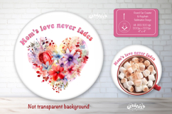 Mothers day round coaster sublimation png Car coaster png Product Image 1