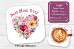 Mothers day square coaster sublimation png coaster design Product Image 1