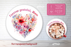 Mothers day round coaster sublimation png Car coaster png Product Image 1