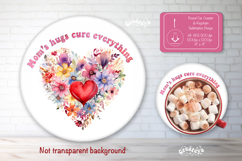 Mothers day round coaster sublimation png Car coaster png Product Image 1