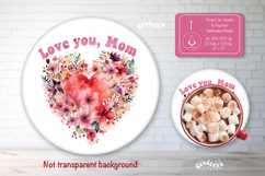 Mothers day round coaster sublimation png Car coaster png Product Image 1