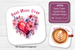 Mothers day square coaster sublimation png coaster design Product Image 1