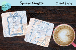 Religious quote, Metallic Square Coaster Sublimation Product Image 1