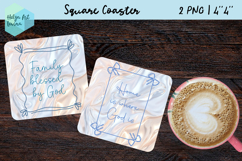 Religious quote, Metallic Square Coaster Sublimation Product Image 1
