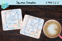 Religious quote, Metallic Square Coaster Sublimation Product Image 1