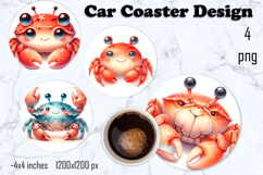 Sea Car Coaster, Cute summer Car Coasters Sublimation Product Image 1