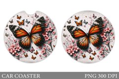 Butterfly Car Coaster Design. Butterfly Sublimation Product Image 1