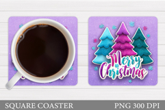Christmas Tree Coaster Sublimation. Christmas Coaster Design Product Image 1