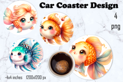 Sea Car Coaster, Cute summer Car Coasters Sublimation Product Image 1
