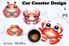 Sea Car Coaster, Cute summer Car Coasters Sublimation Product Image 1
