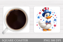 Patriotic Goose Coaster. Patriotic Coaster Sublimation Product Image 1